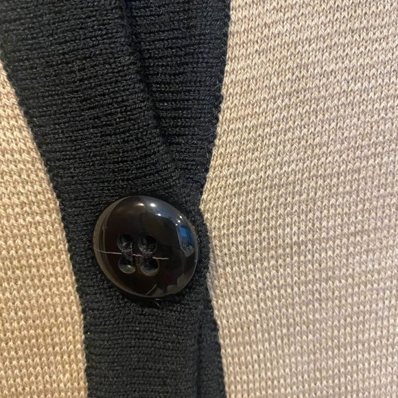 Ann Taylor Contrast Trim Longline Cardigan Black Tan Size XS - Picture 7 of 11